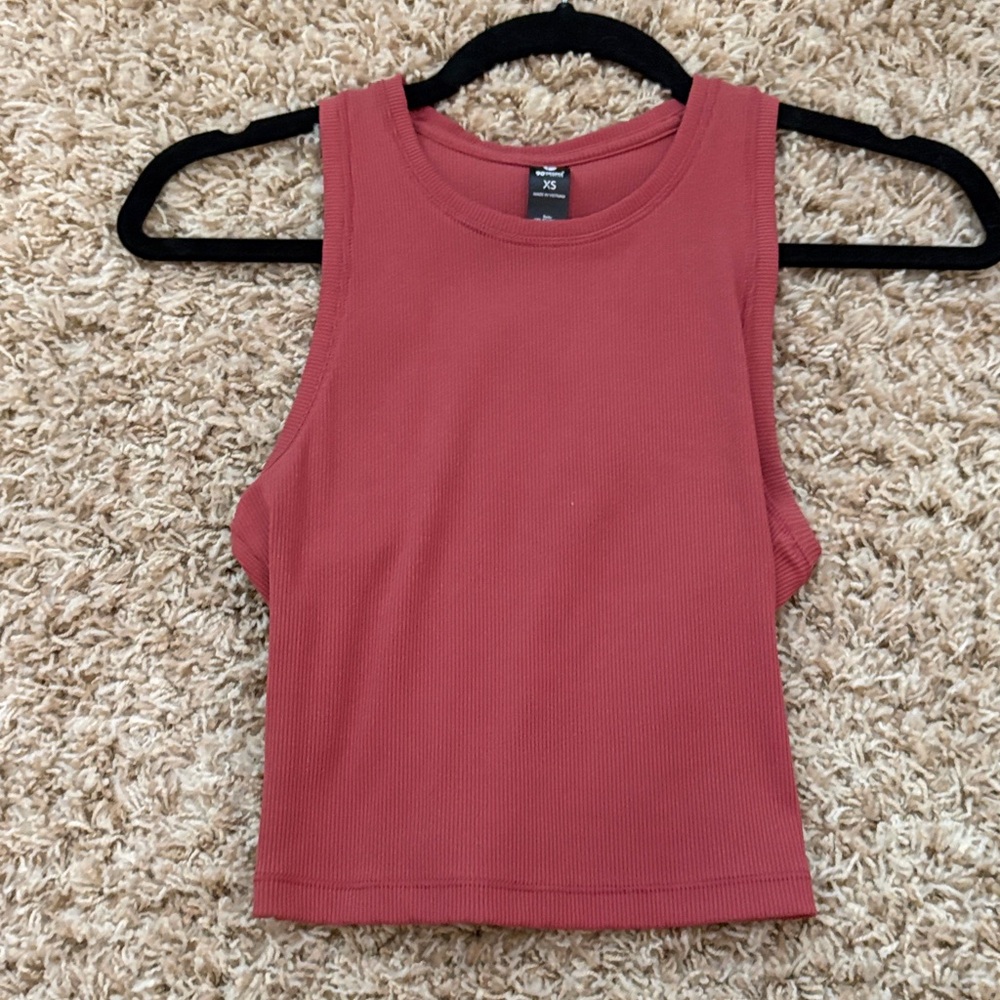 Women's Sleeveless Ribbed Top - Rust